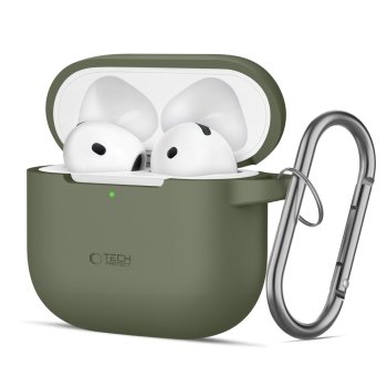 Tech-Protect Silicone Hook maciņš Apple AirPods 4, Zaļš