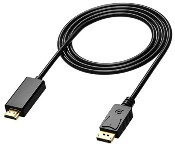 DisplayPort to HDMI Cable 1.8m Full HD 1080p 120Hz, black