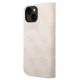 Guess iPhone 14 Wallet Case 4G Vintage Gold Logo, Pink