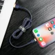 Кабель Baseus Cafule USB на Lightning 1.5A 2м Золотой+Синий
