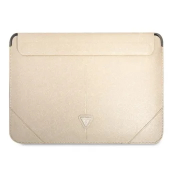 Guess Saffiano Triangle Logo klēpjdatora soma 16" bēša