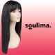 Длинный синтетический парик с челкой Soulima, черный