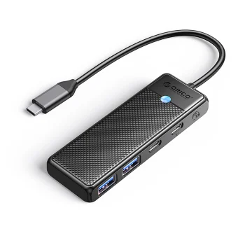 Orico PAPW2AC-C3 USB-C sadalītājs / dokstacija, 2x USB-A 3.0, 2x USB-C, melns