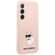 Karl Lagerfeld Samsung Galaxy S23+ vāciņš Liquid Silicone Ikonik Choupette Rozā