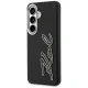 Karl Lagerfeld Grained Signature Metal Resin Logo vāciņš Samsung Galaxy S26, melns