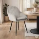Комплект мягких велюровых стульев ModernHome 2 шт., светло-серый