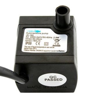 Submersible Aquarium Pump AG80B, 160 l/h, Black