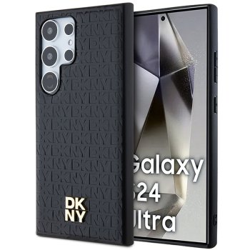 Чехол DKNY для Samsung Galaxy S24 Ultra Leather Monogram Metal Logo MagSafe, черный