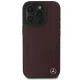 Mercedes iPhone 16 Pro vāciņš Wood Imitation Leather MagSafe, sarkans