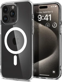 Spigen iPhone 15 Pro vāciņš Ultra Hybrid MagSafe, caurspīdīgs / balts