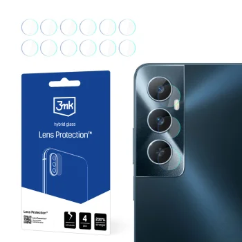 Realme C65 Aizmugurējās Kameras Aizsargstikls, 4 gab. | 3MK Lens Protection Back Camera Tempered Glass Protector