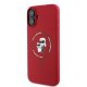 Karl Lagerfeld Silicone Karl&Choupette Heads Ring MagSafe Case for iPhone 16 Plus, Red