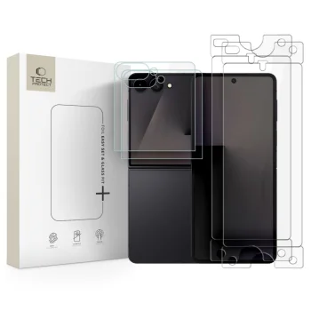 Aizsargstiklu un hidrogēla plēvju komplekts Tech-Protect Samsung Galaxy Z Flip 7 / 8, 4in1