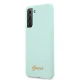 Чехол Guess для Samsung Galaxy S21+ Silicone Script Metal Logo, синий