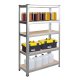Humberg 4846 Metal Storage Shelving Unit 180x90x40 cm, Silver