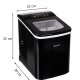 Ruhhy 00025565 Ice Maker 12kg/24h, Black Inox