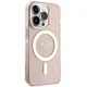 Чехол Guess для iPhone 14 Pro Glitter Gold MagSafe, розовый