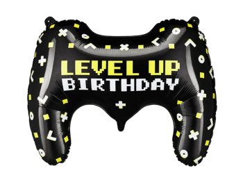 Ikonka Gamepad Foil Balloon, 72x52 cm, Black