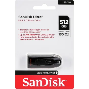SanDisk Ultra USB 3.0 zibatmiņa 512 GB SDCZ48-512G-G46, melna