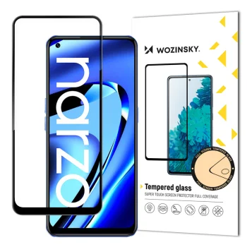 Защитное стекло для Realme Narzo 50A Wozinsky Full Glue 9H, с черной рамкой
