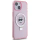 Karl Lagerfeld iPhone 15 vāciņš Ring Stand Choupette Head MagSafe, rozā