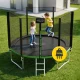 4FIZJO CLASSIC Garden Trampoline 312 cm 10 FT with Net and Ladder, Green/Black