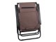 Garden Beach Deck Chair Folding Sunbed with Canopy and Cup Holder, Brown