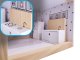 Wooden Play Dollhouse with Furniture, 80cm