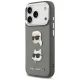 Чехол Karl Lagerfeld Grained Karl & Choupette Heads Pins для iPhone 17 Pro, серый