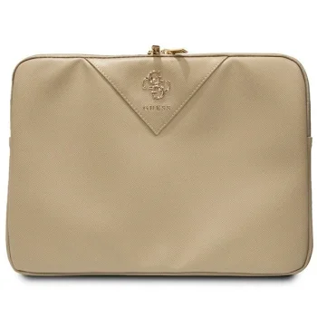 Guess klēpjdatora maciņš 14" ZIP Leather Triangle, zelta