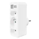 Rozetes sadalītājs Maclean MCE248 F/W, 3 ligzdas, 2x USB-A, 2x USB-C PD 20W, balts