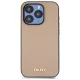 DKNY iPhone 15 Pro Max Case Grained Metal Logo MagSafe, Beige