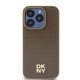 Apple iPhone 15 Pro Max 6.7\'\' DKNY Leather Pattern Metal Logo MagSafe Case Cover, Brown