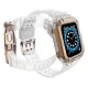 Защитный чехол и ремешок для Apple Watch 42/44/45 мм Белый/Розовое золото