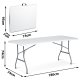 Plonos Folding Catering Garden Table 180 cm, White