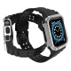 Ремешок с защитным чехлом для Apple Watch 38/40/41mm - Черный, серебристый