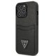 Apple iPhone 13 Pro 6.1\" Guess Saffiano Triangle Logo Cardslot Case Cover, Black