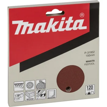 Шлифовальные круги на липучке Makita P-31952 150 мм K120, 10 шт.