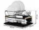 Двухъярусная сушилка для посуды Massido MS-601, Чёрная | Two-level Dish Dryer