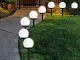4x Solar Garden Lights, White Spheres, 10 cm