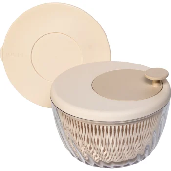 Сушилка для салата с крышкой Guzzini Spin&Store, 26 см, коричневая