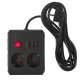 Maclean MCE388 B Power Strip, 2 Outlets + 3xUSB, 2500W, 3m, Black