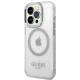 Чехол Guess Metal Outline MagSafe для iPhone 14 Pro - Серебристый