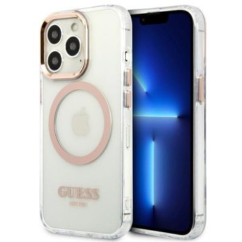 Чехол Guess Metal Outline Magsafe для iPhone 13 Pro Max, золотой