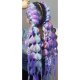 Soulima sintētiskie mati Ombre, zili/violeti, 60 cm