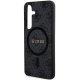 Guess Samsung Galaxy S24 vāciņš 4G Leather Metal Logo MagSafe, melns