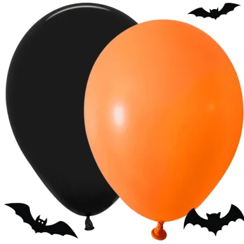 Halloween Balloon Set, Black and Orange, 20 pcs