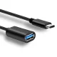 Кабель-адаптер USB-C на USB-A 3.0 OTG (19 см, 60W) Черный