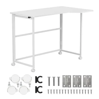 Складной L-образный стол Maclean MC-1250 L/W, 100x65см, белый