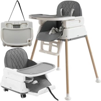 Bērnu Daudzfunkcionāls Barošanas Ēdināšanas Krēsls Krēsliņš Galds 6-in-1, Pelēks | Multifunctional Baby Kids...